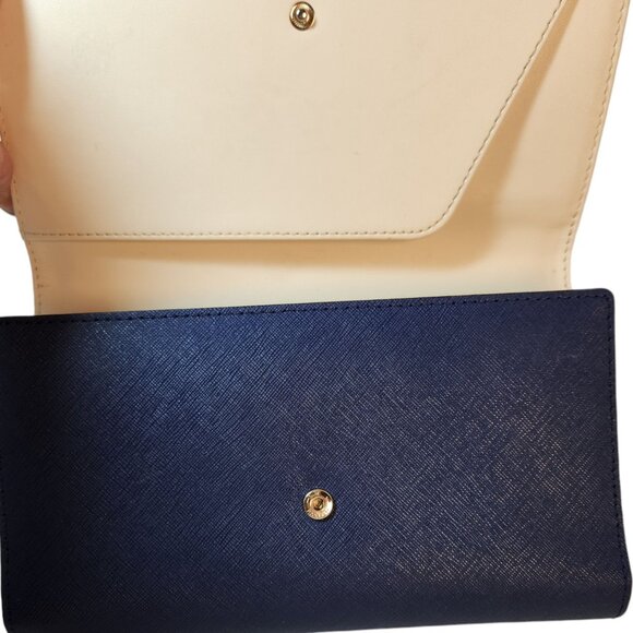 Kate Spade NY Mikas Pond Phoenix Trifold Leather Travel Wallet Oceanic Blue NEW - Picture 8 of 11